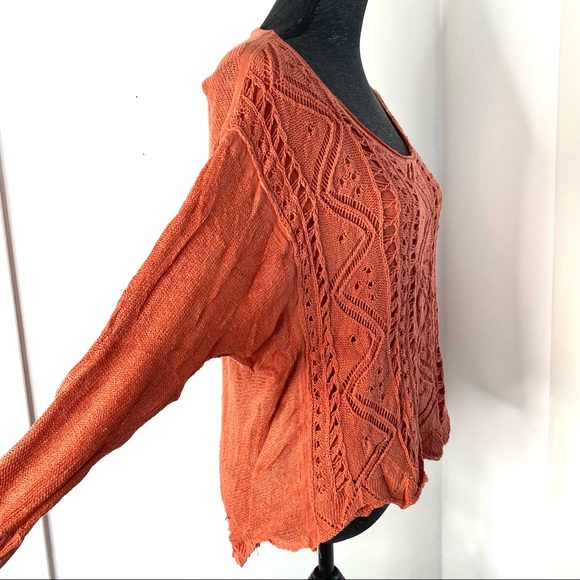 L/XL Anthropologie MOTH Knit Overlay High Low Sweater - Picture 8 of 14